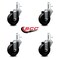 Service Caster 3.5 Hard Rubber Wheel Swivel 7/16'' Grip Ring Stem Caster Set, 4PK SCC-GR20S3514-HRS-716138-4 - alternate 2